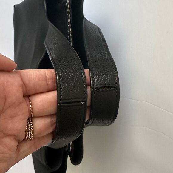 Celine Phoebe Philo Med Tri-Fold Black Shoulder Bag Grained Leather Authentic - Picture 6 of 16